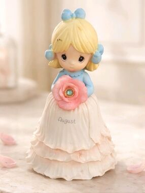 August Ceramic Figurine - Bell Pastel Blue & Cream